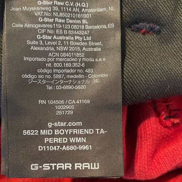 G-Star Raw 5622 MID BOYFRIEND TAPERED Lumberjack Check Pant Size 27X30 - Picture 9 of 10